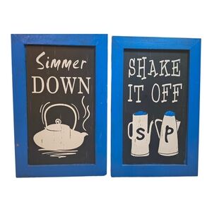 Blue Framed Kitchen Wall Art Set